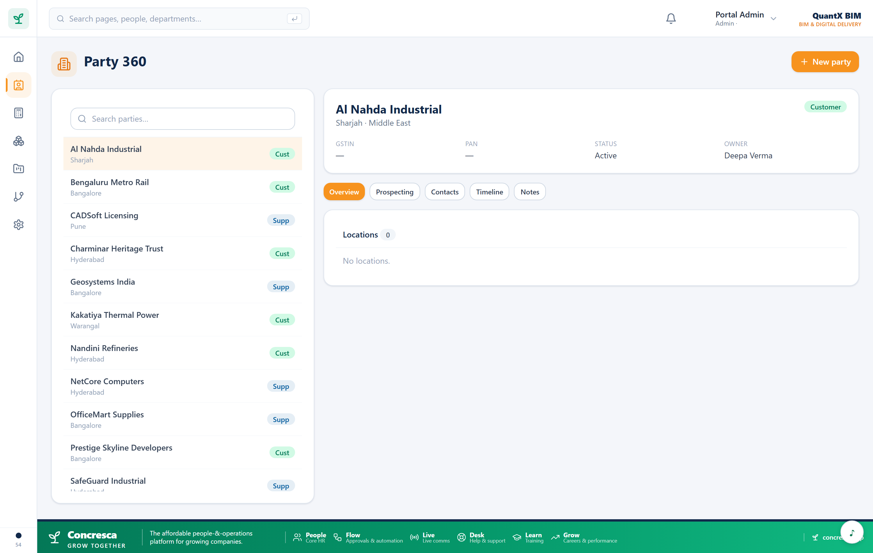 Party 360 — the customer, supplier and contact master